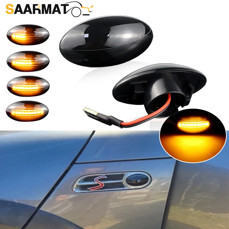 For BMW Mini Cooper R50 R52 R53 02-08 Dynamic LED Turn Signal Lamp Repeater Indicator Flowing Side Marker Light Car Accessories