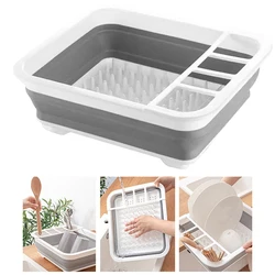 Foldable Dish Drying Rack Folding Household Storage Holder Portable Bowl Tableware Lid Drain Rack Kitchen Accessories Organizer