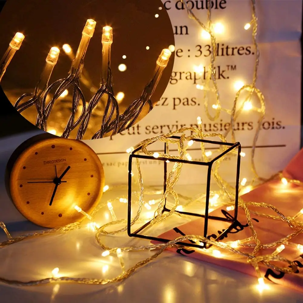 220V EU Plug 10M 100led Outdoor Christmas LED String Light Garlands Decoraction Fairy Lamp For Home Wedding Party Holiday Lights