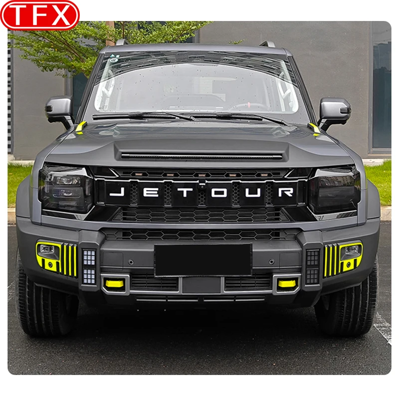 For Chery Jetour T2 2024 2023 Car Front Grille Light LED Daytime Running Decoration Light Front Face Grille Light Accessories