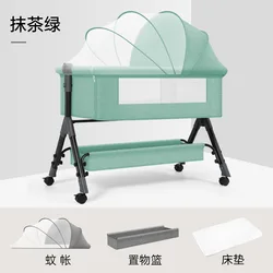 Stitching Crib 0-2 Years Old Newborn Toddler Bed Baby Shaker Bb Children's Bed Cradle Bed Multifunctional Foldable