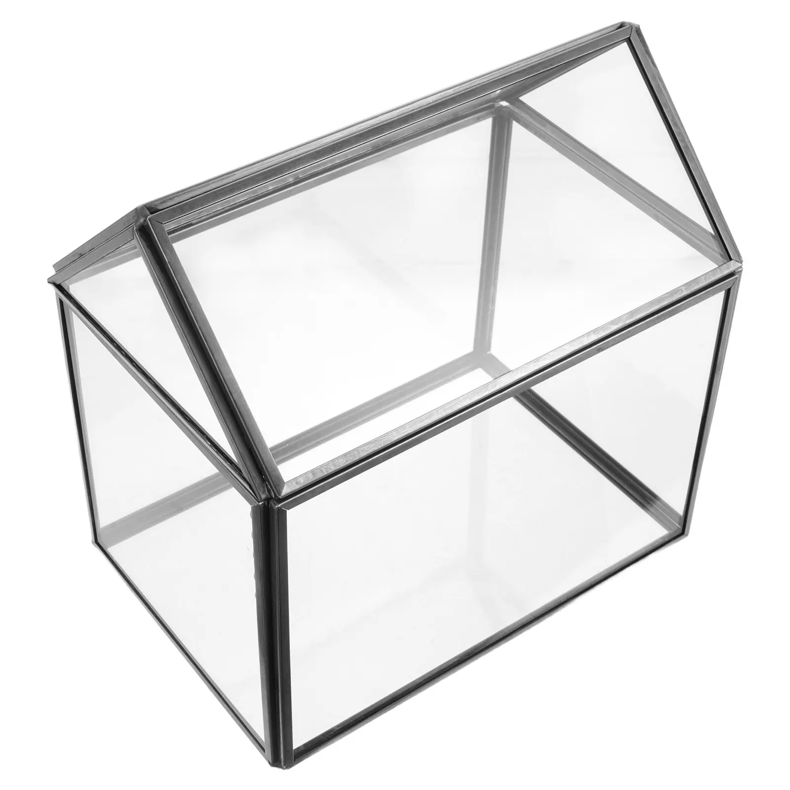 Unique House Shape Glass Terrarium Indoor Mini Greenhouse for Air Plants Succulents Moss DIY Terrarium Kit Geometric Display