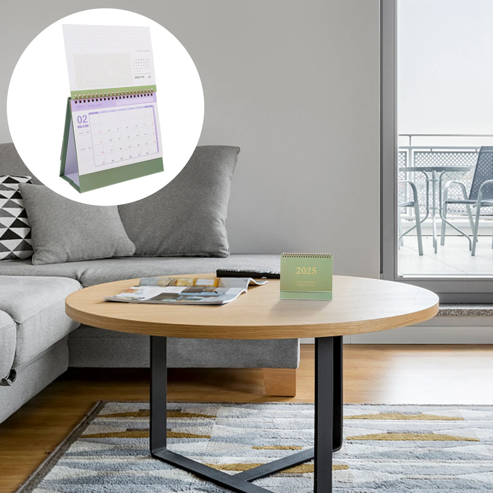 

Desktop Calendar Minimalist Thick Paper Portable Daily Use 2024-2025 Standing Desk Calendar Office Decoration Office Supply