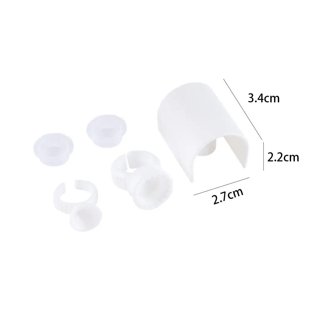 5in1 Kit di strumenti per trucco in plastica bianca Innesto di ciglia Strumento per estensione ciglia Supporti per colla per ciglia Pallet per ciglia Anelli per tazza di inchiostro