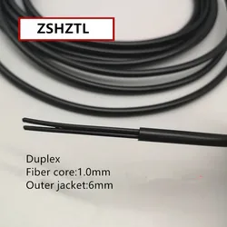 POF Plastic Optical Fiber, PMMA, Core 1.0mm, Outer Sheath, 6mm, Big Core Fiber, Simplex Duplex, 10 m