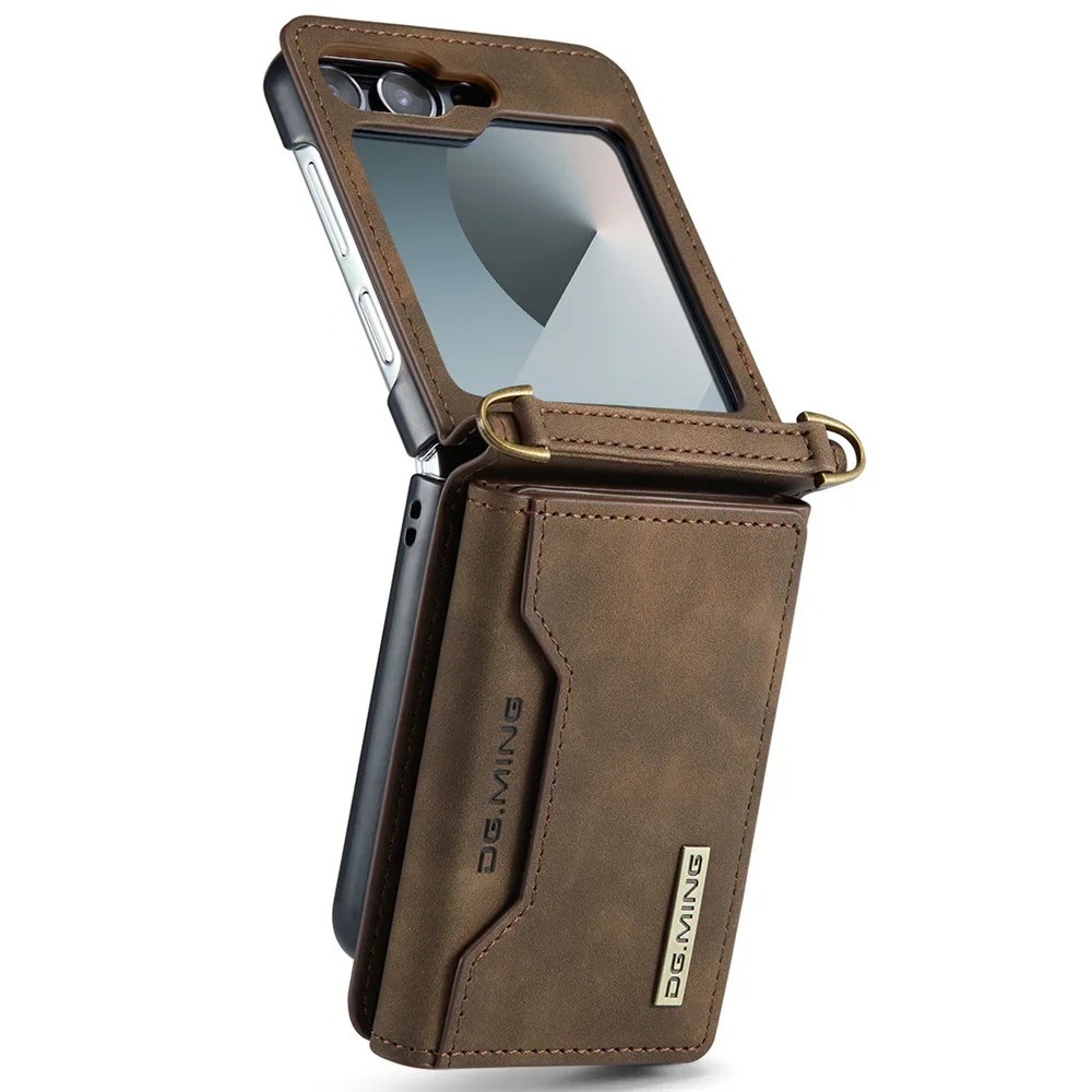 Case for Samsung Galaxy Z Flip 7 7FE 6 5 4 3 with Card Holder Magnetic  Wallet Kickstand Shockproof Protective PU Leather Cover