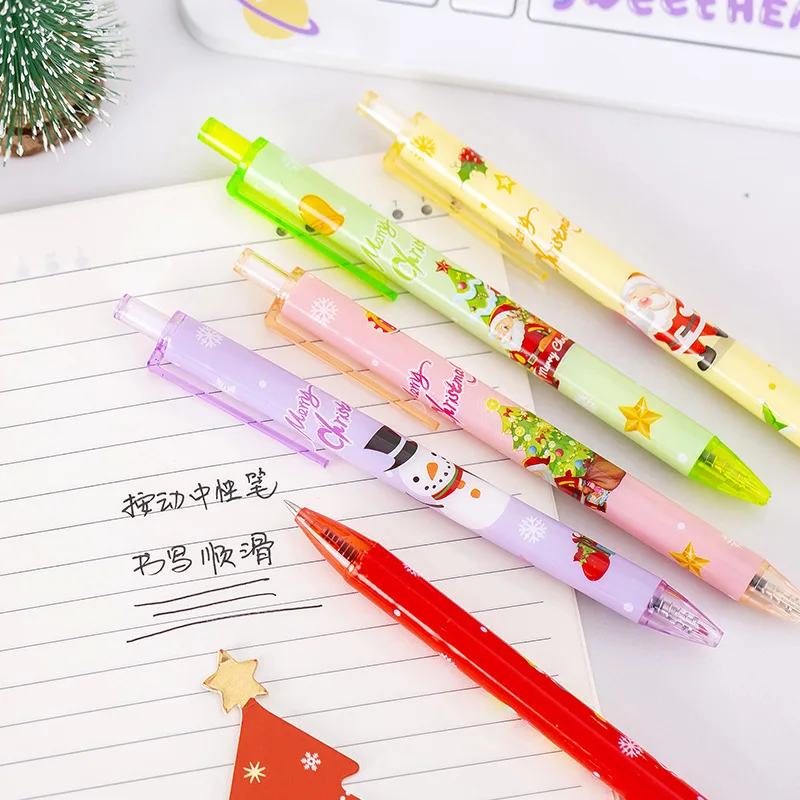 6 Piece Cute Gel Pen Cartoon Christmas Gift Press Stationery Funny Pens