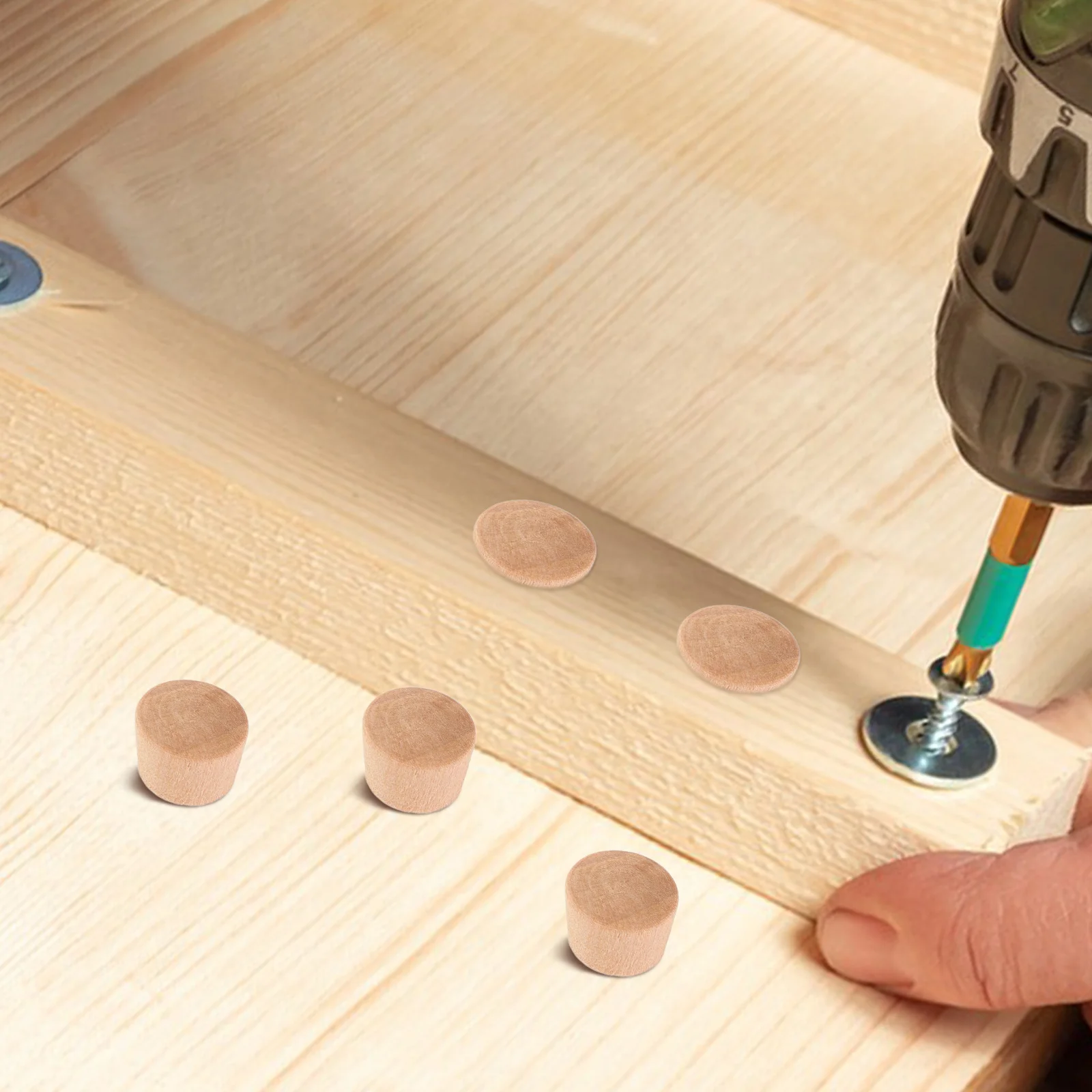 

50pcs Wooden Plugs For Furniture Screw Holes Hardwood Replacement Hole Caps Snap- Wood Plug Covers For Cabinet Table
