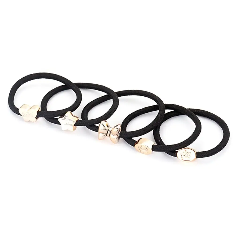 

5 Pcs Elastic Hair Ties Women Ponytail Holder Accessories Seamless Bands for Parties Everyday Hair Care Styling Tools