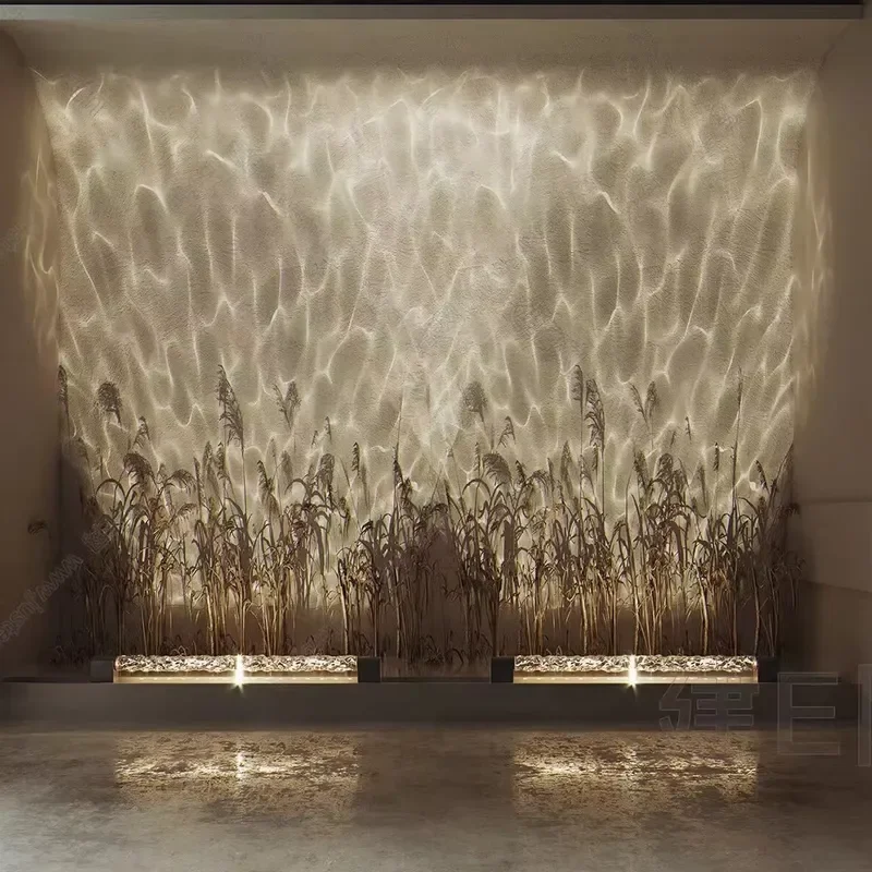 Smart 3D Wall Wash Flame Projection Light Water Ripple Atmosphere Lamp for Living Room Bedroom Bar Decor Background Lighting view 3