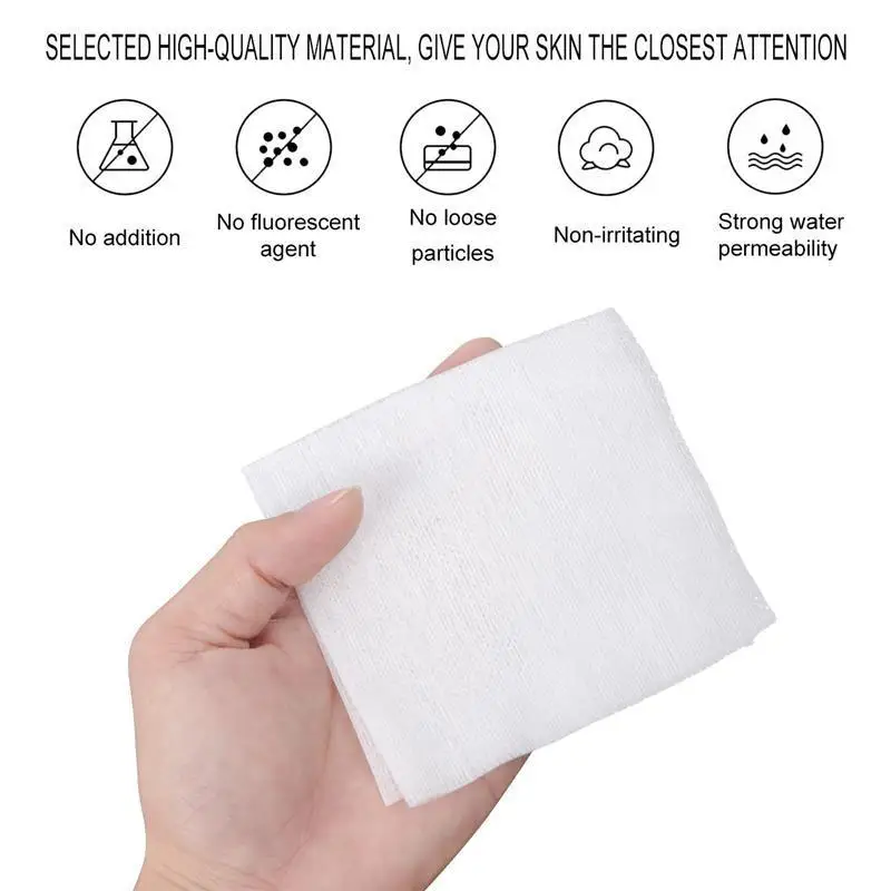 100pcs/200pcs Makeup Cotton Pads Non Woven Gauze Sterile Cotton Pads Used For Wound Care First Aid Makeup Cotton Wipes Folding