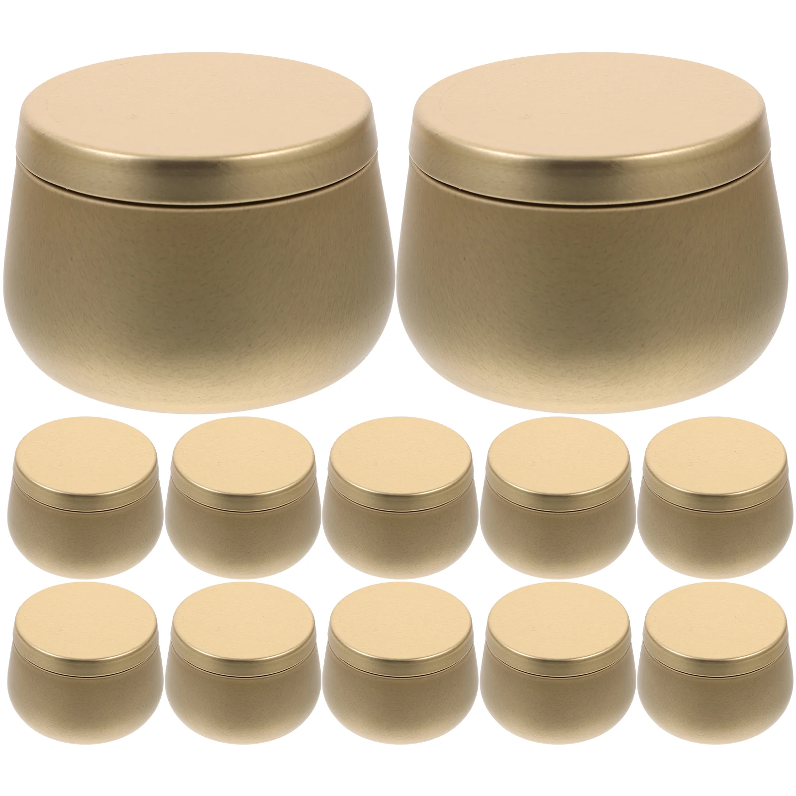 

24 Pcs Tea Candy Jars with Lids Round Tinplate Storage Empty Containers