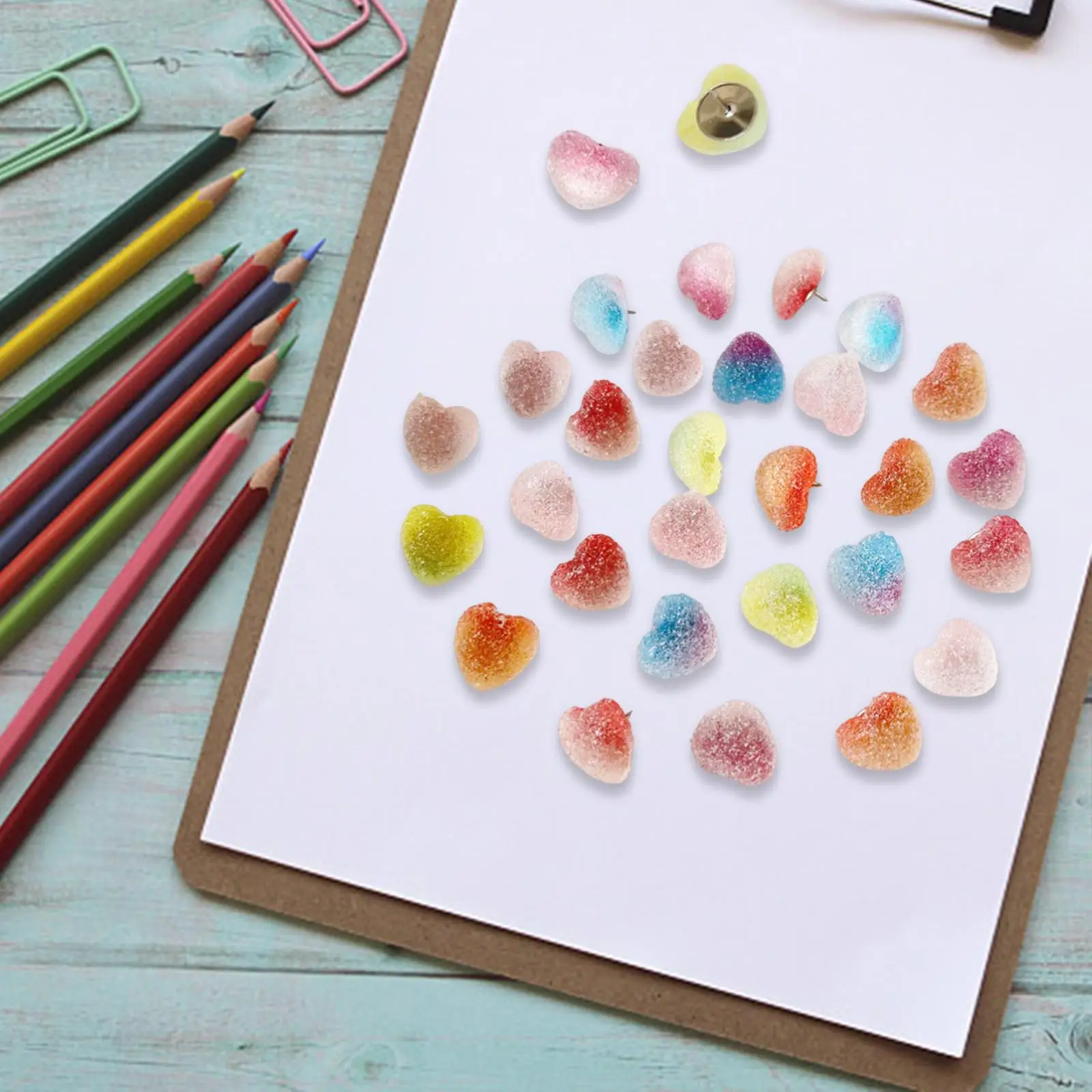 Imagem -04 - Push Pins Bonitos para Corkboard Desk Tachas Mapa Polegar Decorativo 30 Pcs