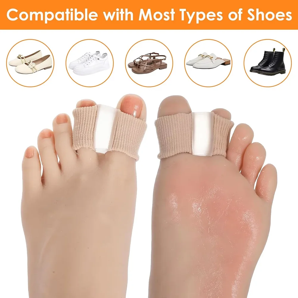 6/8/10pcs Two Toe Separator Hallux Valgus Bunion Corrector Orthotics Feet Bone Adjuster Thumb Straightener Pedicure Foot Care