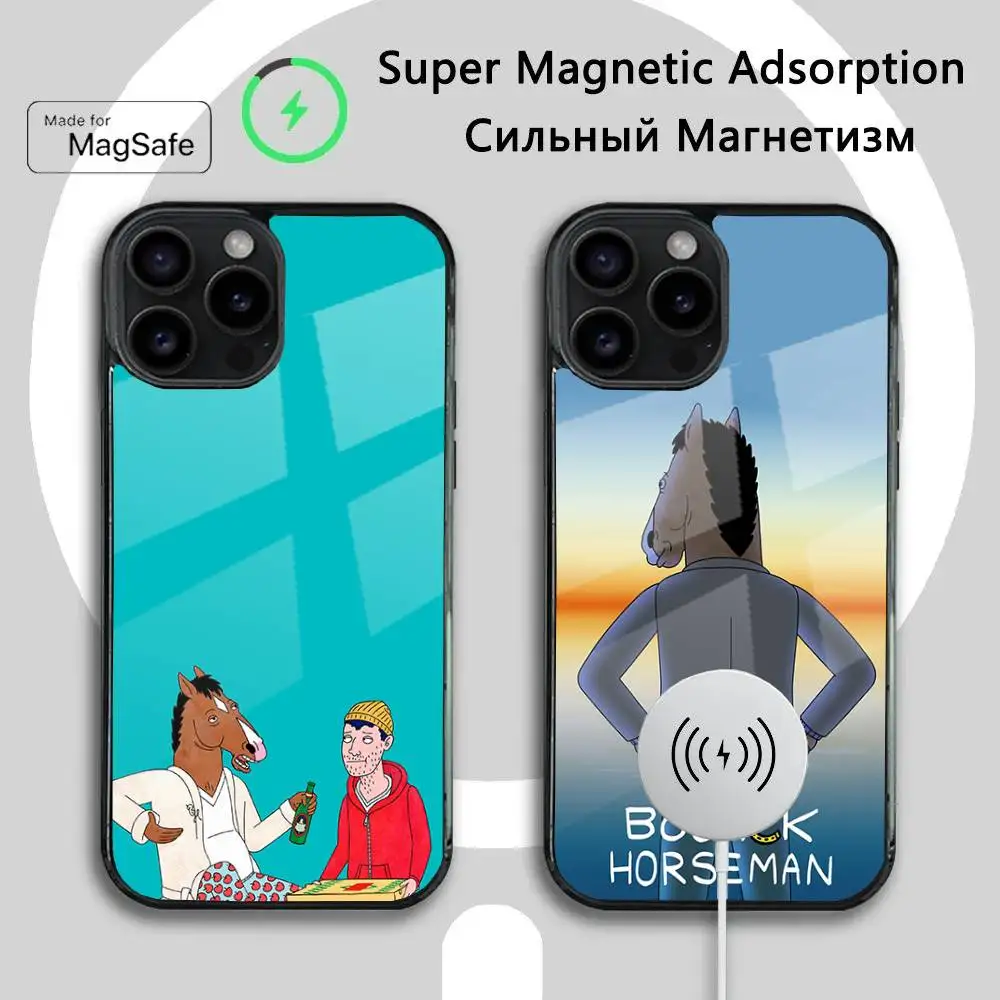 

B-BoJack Horseman Phone Case For iPhone 16 15 14 13 12 11 Plus,Pro,Max Mini Magsafe Magnetic Wireless Charging
