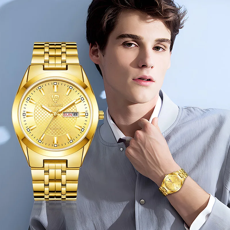 

Роскошные часы из нержавеющей стали, мужские кварцевые наручные часы, модные часы для мужчин, Reloj Hombre, водонепроницаемые часы с датой времени