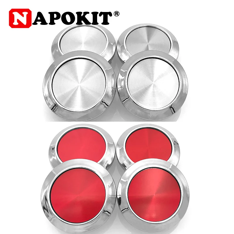 4pcs/lot 64mm Car Wheel Center Cap For Volk Rays JDM Advan XXR Work Emotion Vossen Rim Hub Caps Dustproof Cover, Red Silver