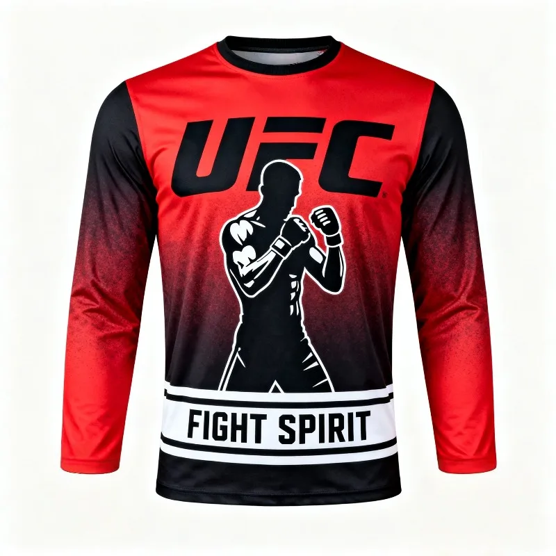 

MOTO-2025 UFC fighting plus size boxing sports long sleeved T-shirt men's casual quick drying breathable top
