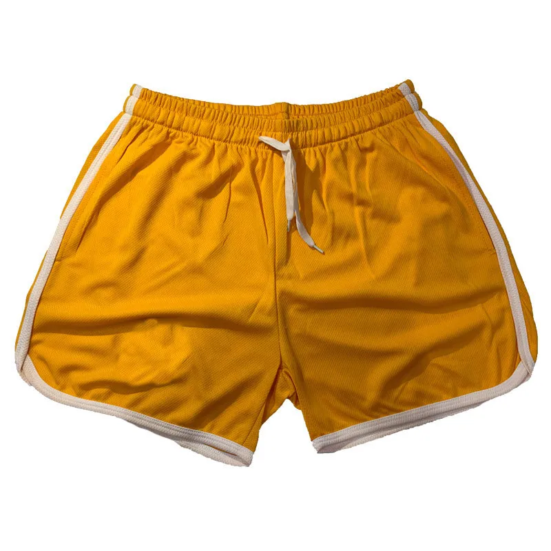 Calção de musculação masculina, calça de praia atlética, curta de malha casual, de secagem rápida, respirável, verão