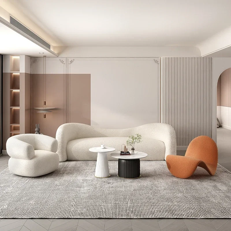 أريكة حشو الترفيه الفردية التصميم الأوروبي أطقم أرائك غرفة المعيشة غرفة نوم الشمال الاسترخاء أثاث صالون موبليس