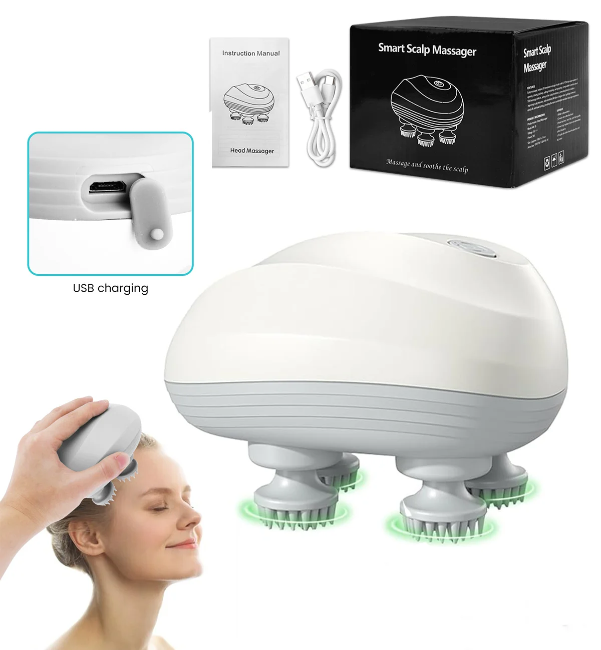 

Electric Scalp Head Massager Kneading Vibrating Device Health Care Shoulder Neck Leg Arm Deep Tissue Massage Cat Pet Massager