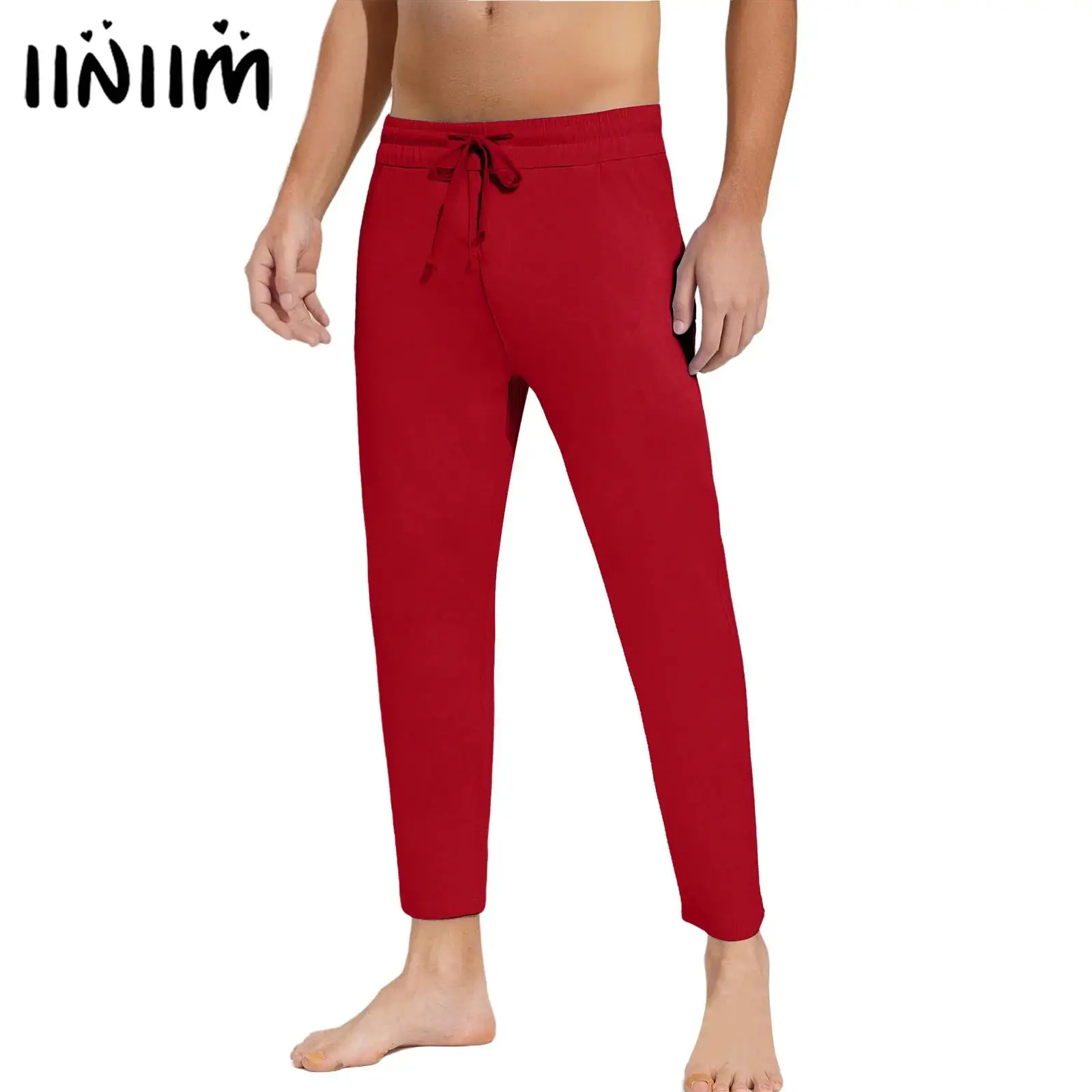 

Mens Casual Loose Pants Drawstring Elastic Waistband Straight-Leg Trousers Yoga Training Gym Jogging Fitness Sports Sweatpants