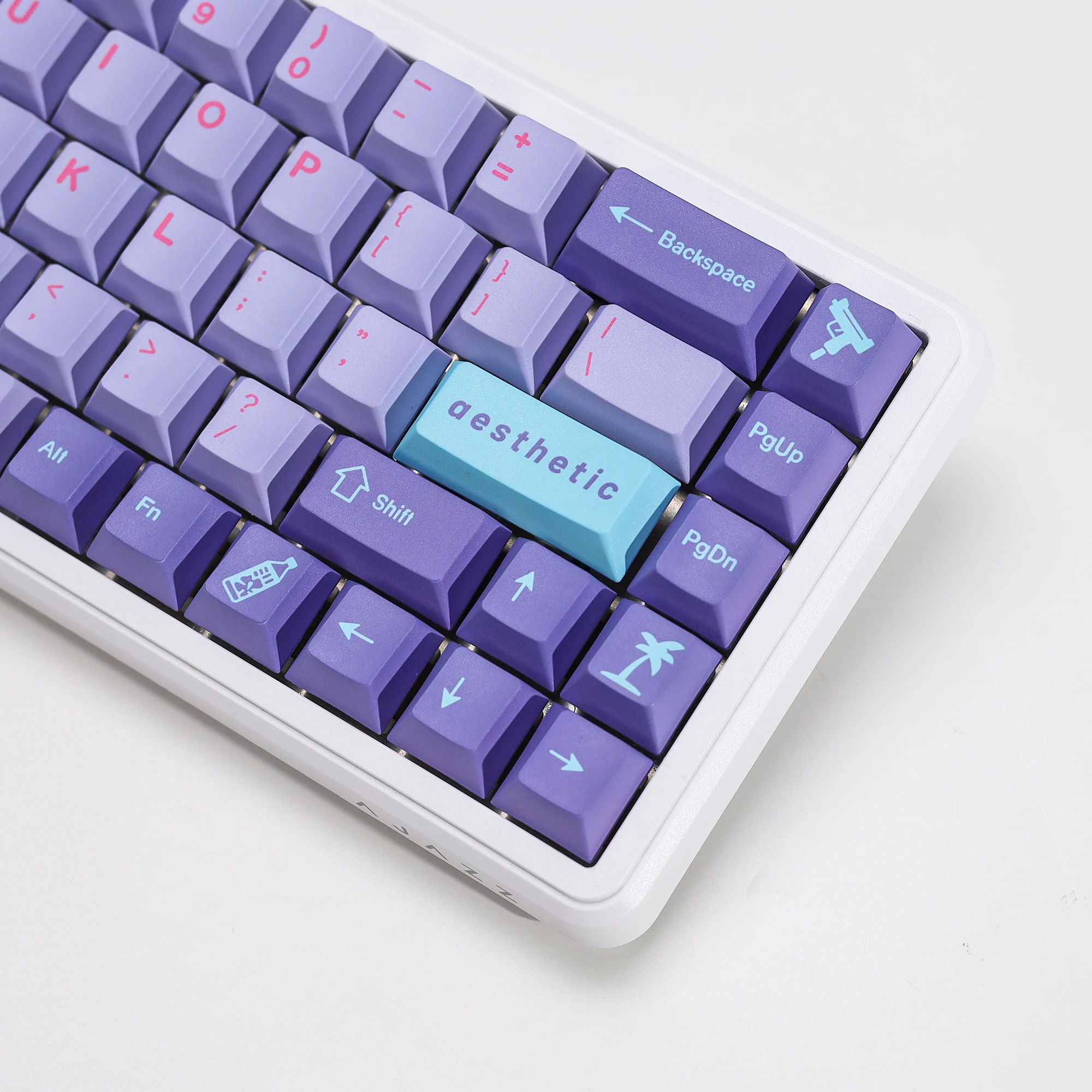 KBDiy GMK Keycaps Retro GMK Vaporwave Cherry Profile PBT Alice Keycap für 75 % magnetische Schalter Gaming Mechanisches Tastatur-Kit – Detail 18
