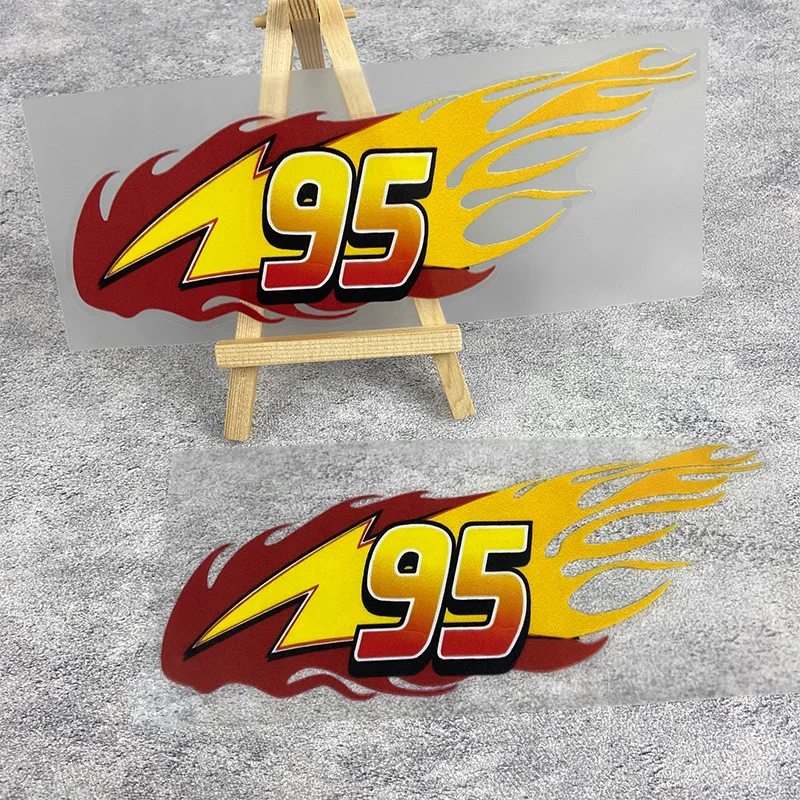 1PC/2PCS Flame Number 95 Motorcycle Stickers Sunscreen DIY Motorbike Fuel Tank Vinyl Decals Electric Scooter Durable Decoration