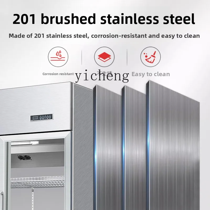 air-cooled fruit tea freezer fresh-keeping cabinet meat freezing display cabinet three-door commercial vertical freezer