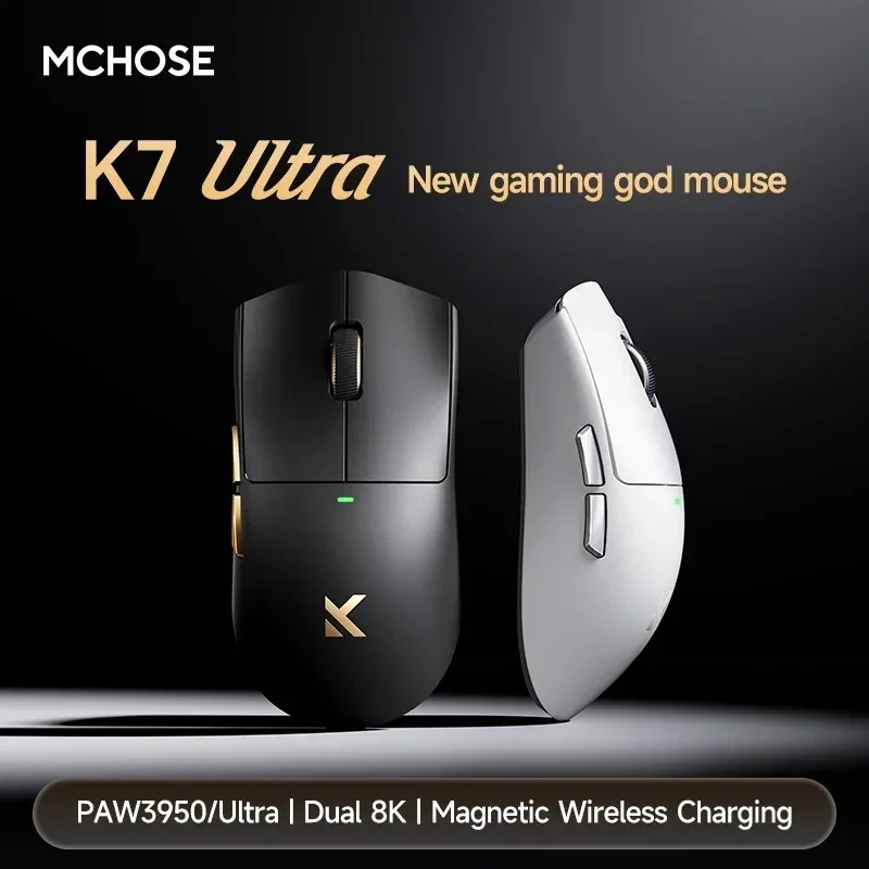 

MCHOSE K7 Ultra Three Mode PAW3950 4200DPI 750IPS Lightweight Dual 8K Wireless Game E-sports Office Mouse