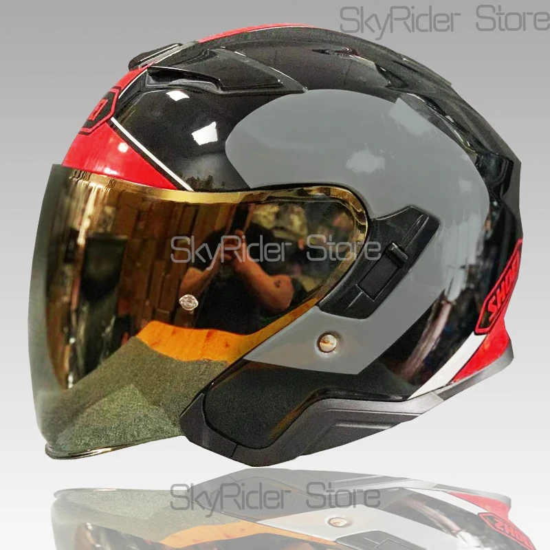 

Open Face Helmet shoei J-CRUISE 3/4 Helmet ADAGIO TC-1 Double visor Matte Black Off Road Racing Motocross Motorcycle Helmet