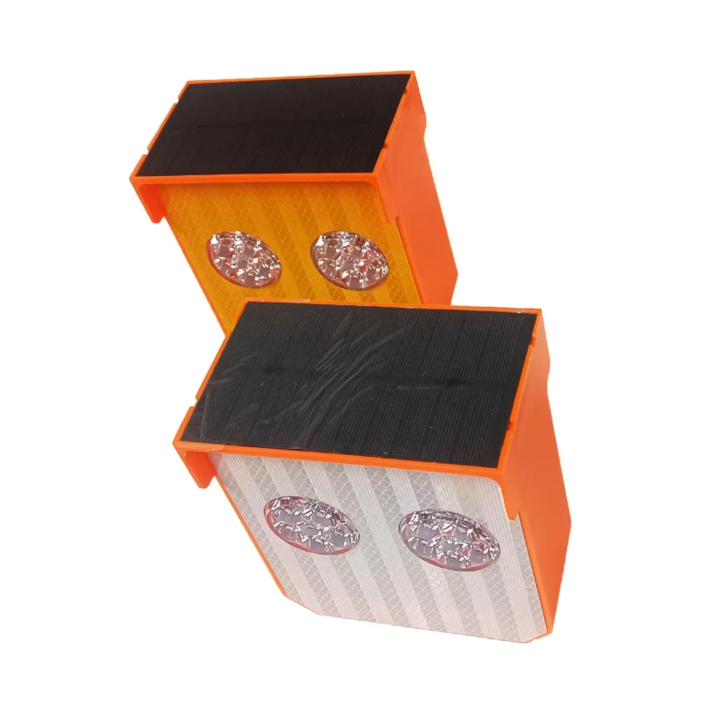 Solar Powered LED Cat-Eye Stroboscopic Traffic Barrier Warning Light for Outdoor Construction Road Safety Garden Decor