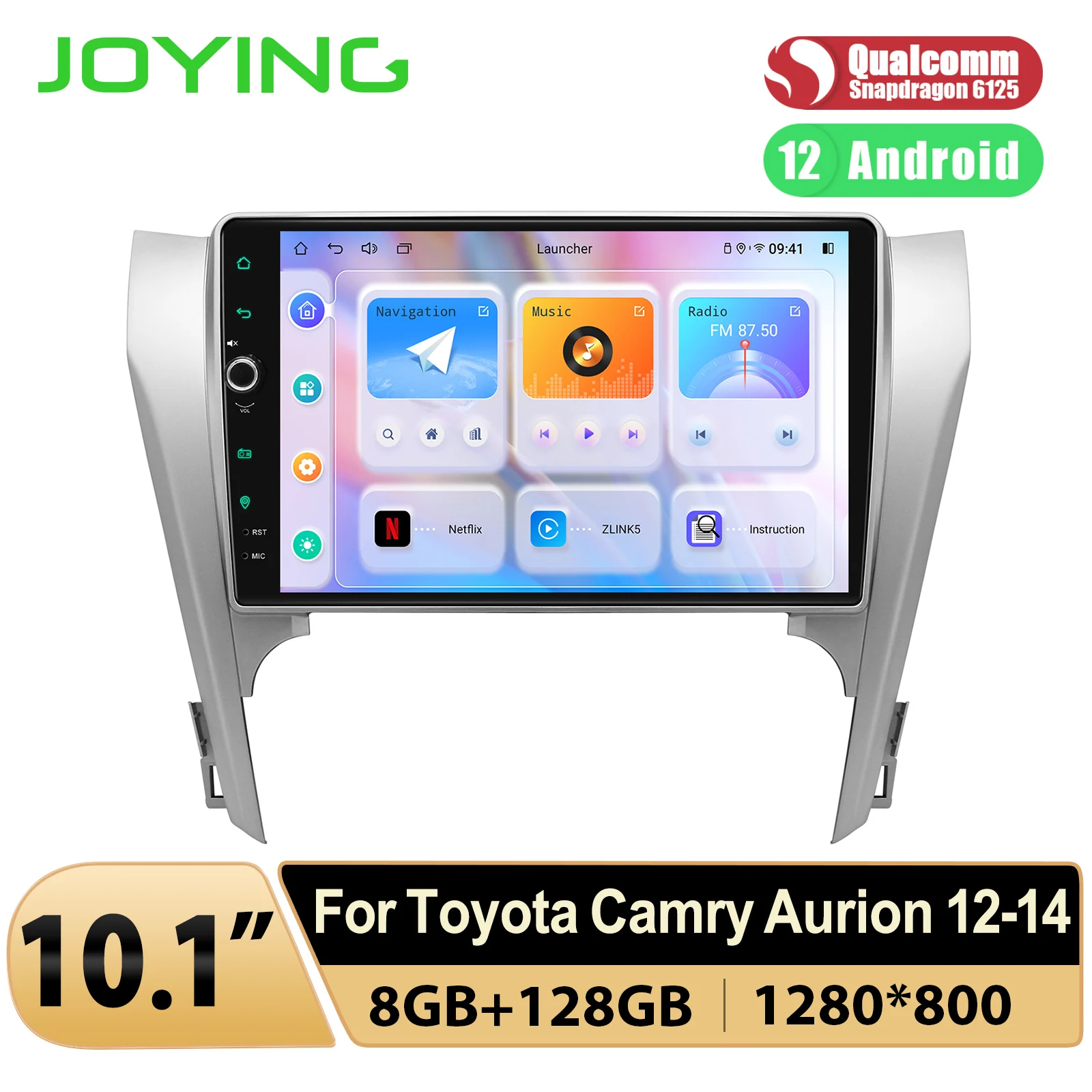 

Joying 10.1"Android 12 Car Multimedia Player GPS Navigation Radio System For 2012-2014 Toyota Camry Aurion Plug and Play .