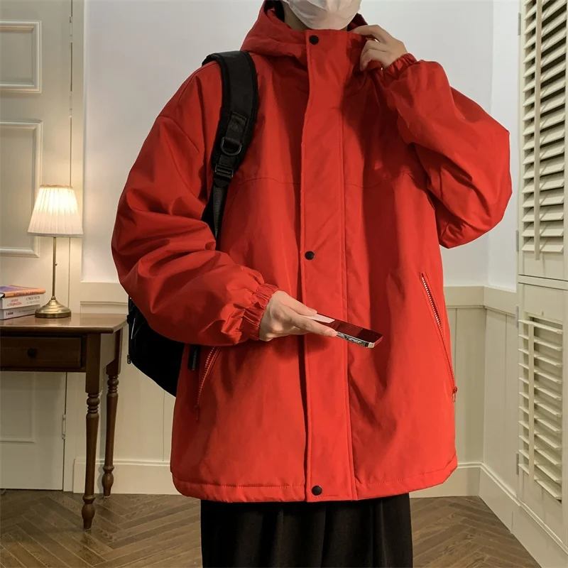 

Men's Winter Thiened Cotton Jaet Waterproof Cold-resistant Sportswear Casual Loose Fit Coat Warm Coat Faionable Brand