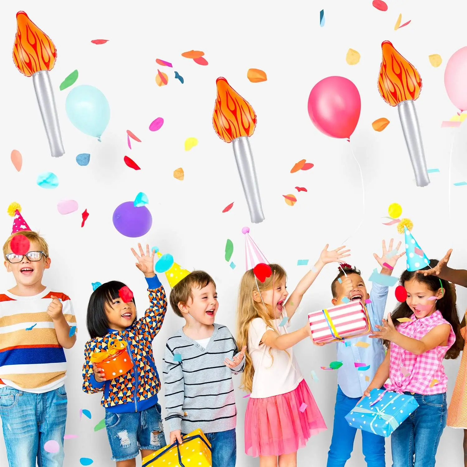 Brinquedo inflável tocha para crianças, Jogo de fantasia, Divertimento, Infla para o Halloween, Cosplay Themed Party, Jogos esportivos, 1 pc, 5 pcs