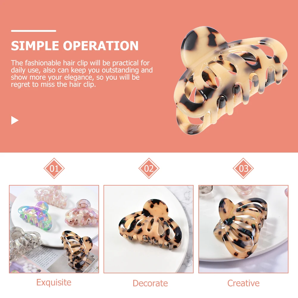 

Bohemian Hair Clips Acetate Sheet Jaw Modeling Claw Accessories for Prom Party Wedding Daily Use Non Slip Comfortable