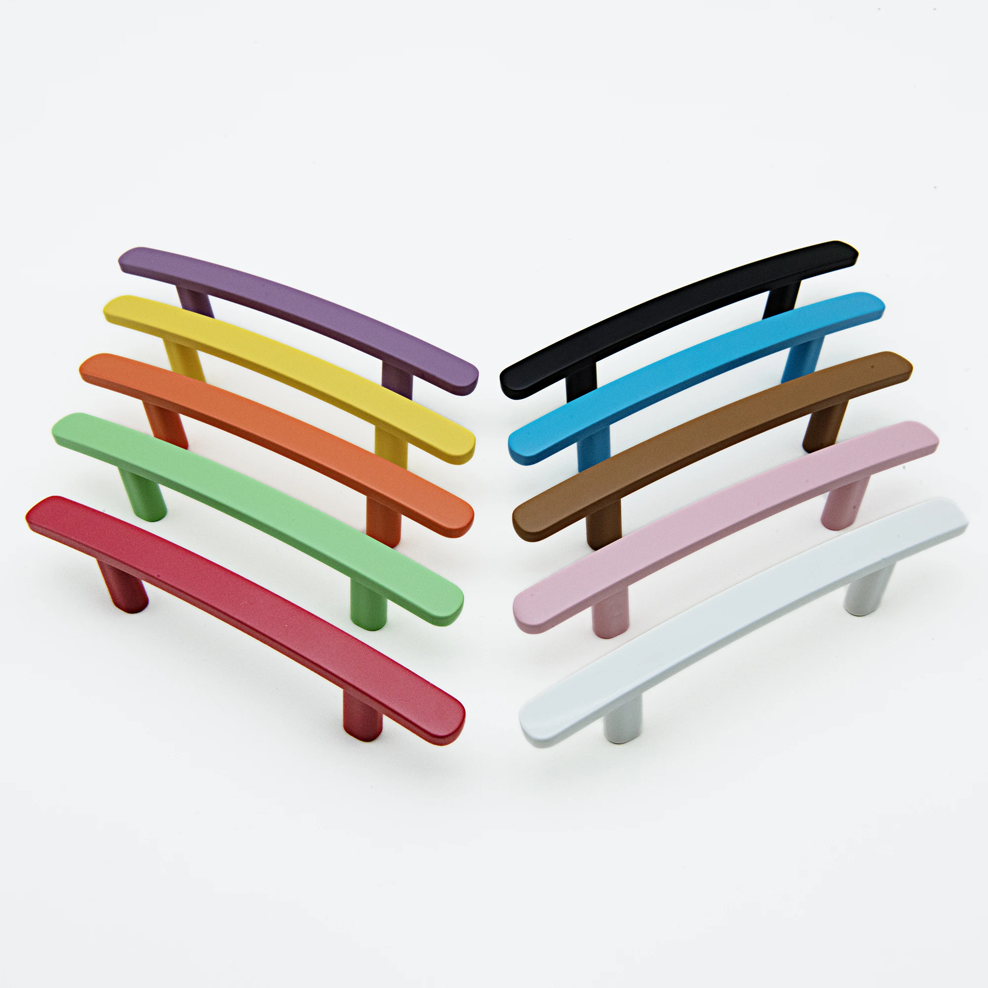 5PCS Colorful Handles for Cabinets and Drawers Simple Wardrobe Pulls for Children's Room Modern Zinc Alloy Furniture Hardware