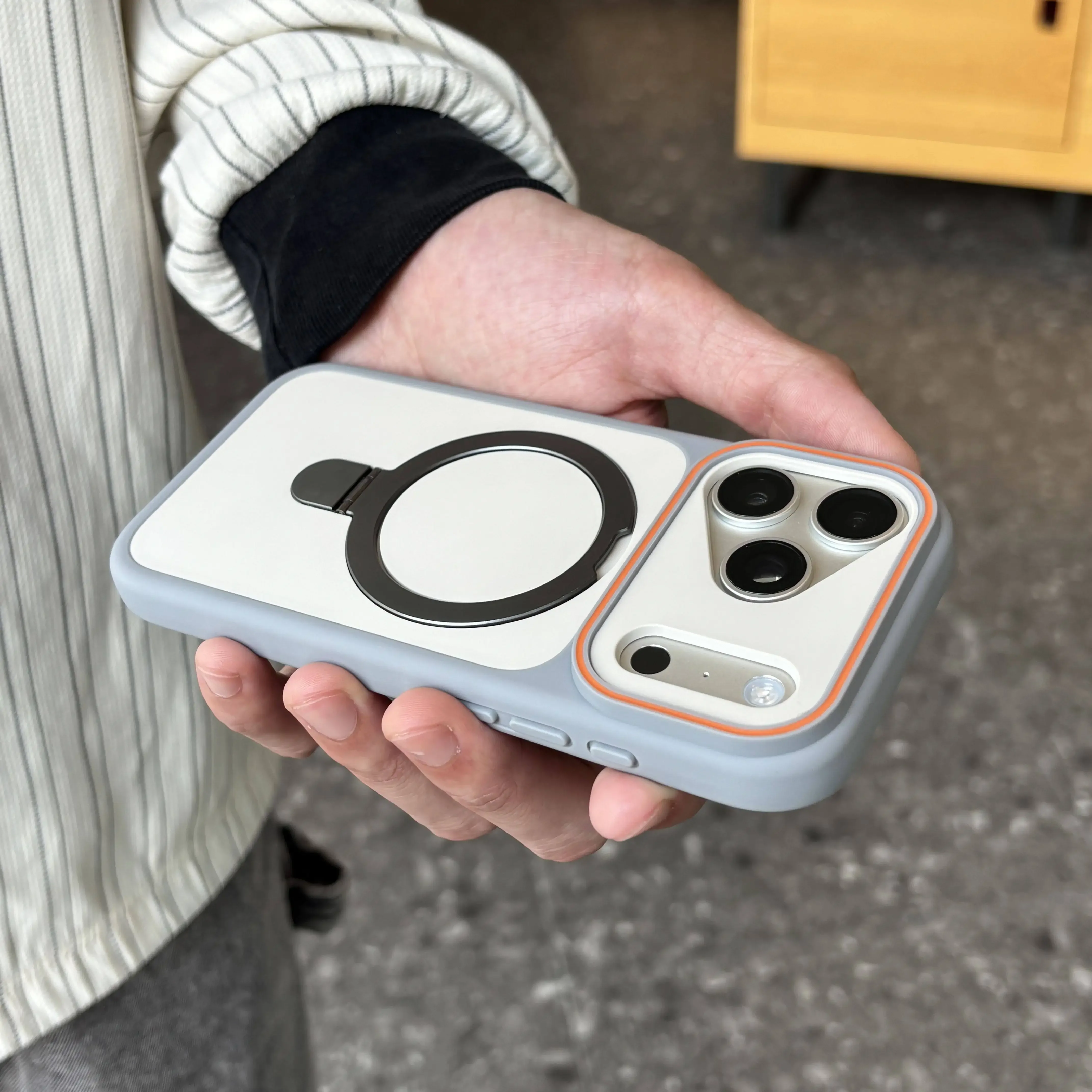 Stoßfeste Matte Schutzhülle mit Ständer für iPhone 17 18 Air 16 14 15 Plus 13 12 Pro Max, kompatibel mit Magsafe, magnetische Panzerhülle – Detail 6