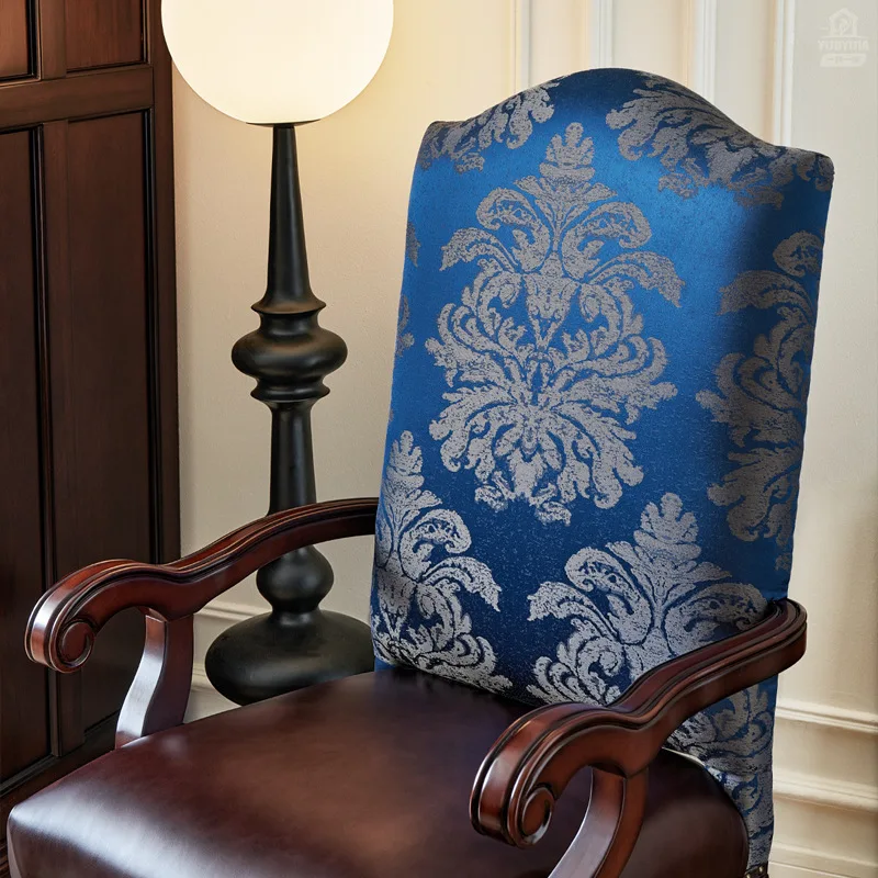 American solid wood sofa chair silk teak frame silk cloth leather living room single leisure chair