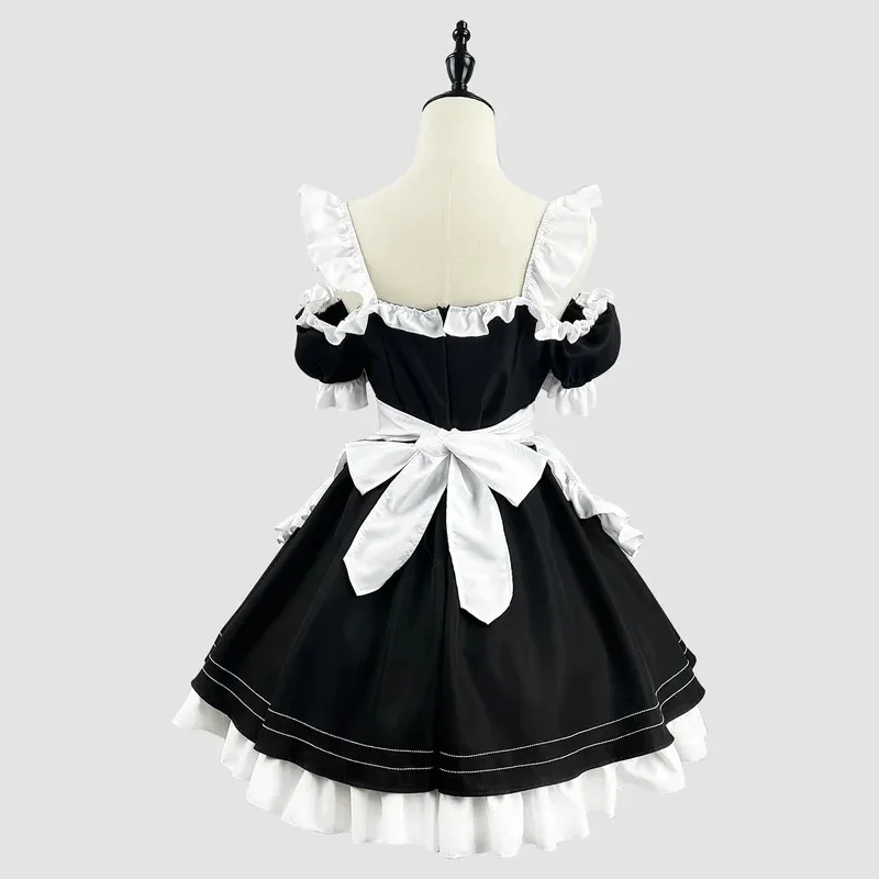 

2025 12 Black Cute Lolita Cosplay Cat Girl Dress Suit for Waitress Maid Party Stage Costumes S -5XL