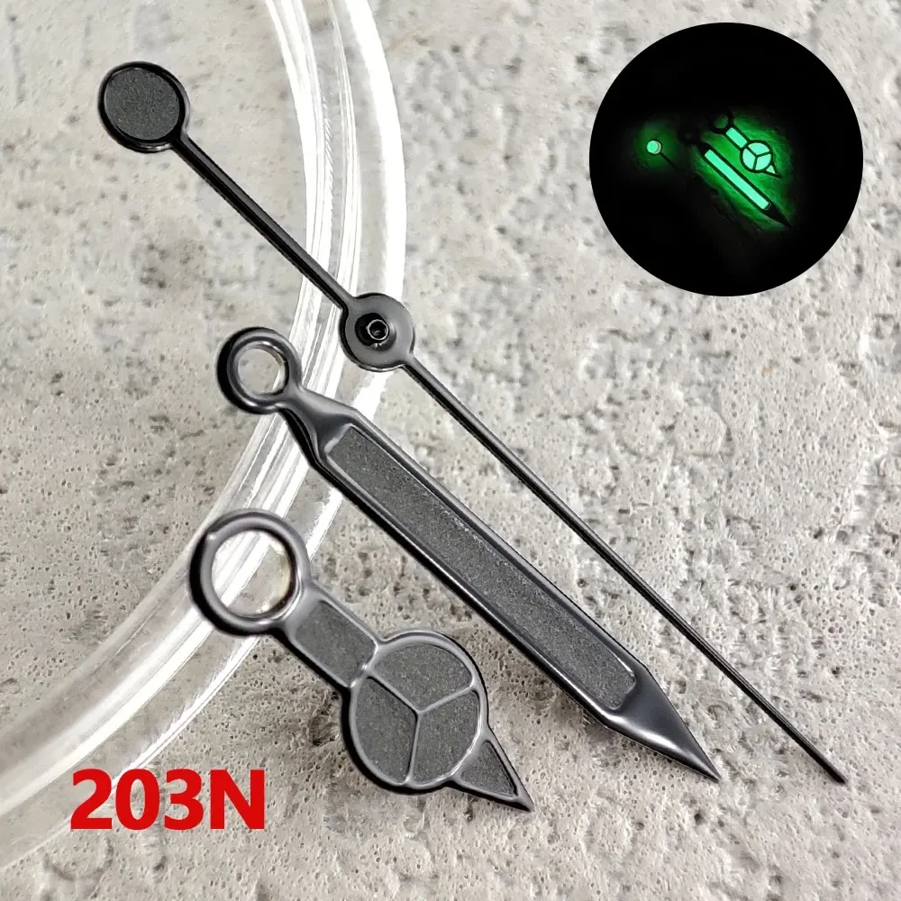 Reloj de mano verde que brilla en la oscuridad, 8mm x 12mm x 12,5mm, adecuado para nh34, nh35nh36, NH70, montaje de movimiento automático, piezas de mano en segundos