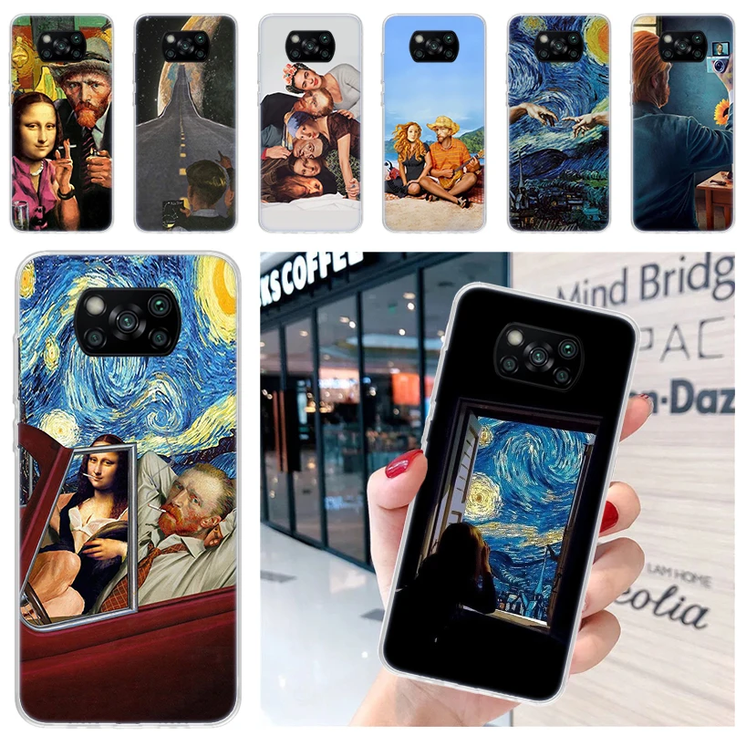 Van Gogh Mona Lisa Funny Art Soft Phone Case for Xiaomi Poco X6 X5 X4 Gt X3 Nfc F6 F5 Pro M5s M5 M4 M3 F4 F3 F2 F1 Capa Coque Co