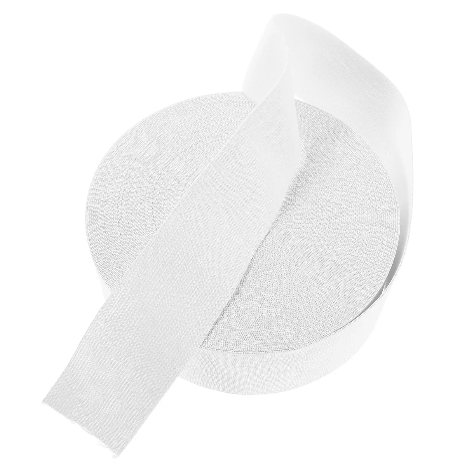 White 6Cm Wide High Elasticity Thick Knit Elastic Band Heavy Stretch Flat Elastic for Sewing Waistbands Pants DIY Clothing