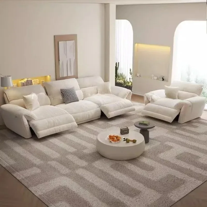 Italian Beige Fabric Electric Sofa Full Size Modern Oversized Sofa Living Room Lounges Sleeper Divano Moderno Furniture Home view 6