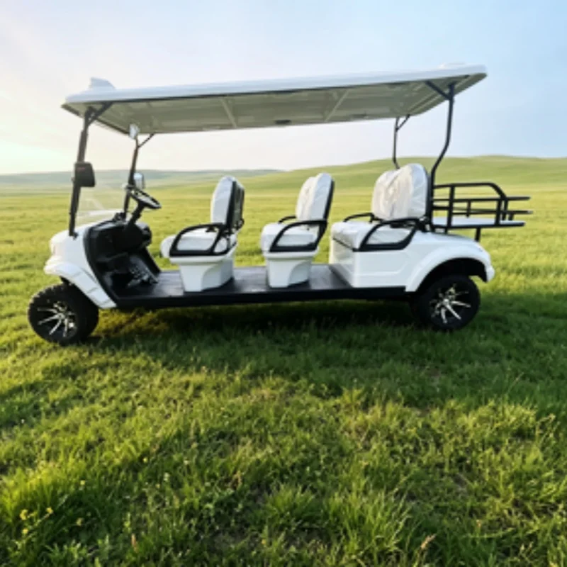 2026 Portable Price China High-End Sports Function Cart Off-Road Electric Golf Cart With Roof LED Light Strips Rear Cargo Box