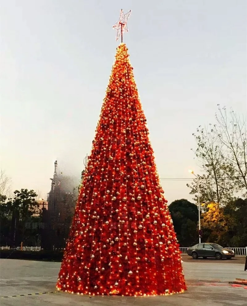 3-12 Meters Large Frame Outdoor Xmas Tree Golden Blue Pink Color Set For Garden Hotel Tourist Attraction Holiday Layout Ornament
