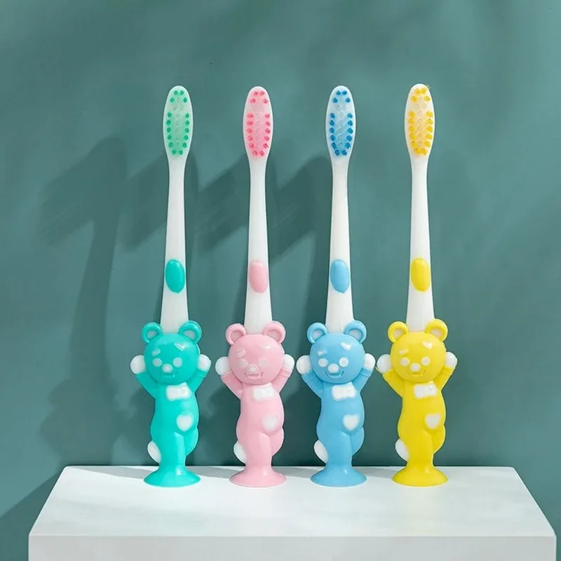 4Pcs/set Baby Toothbrush Cute Cartoon Toothbrush for Children Bamboo Charcoal Short Handle Children\'s Toothbrush Teeth Care