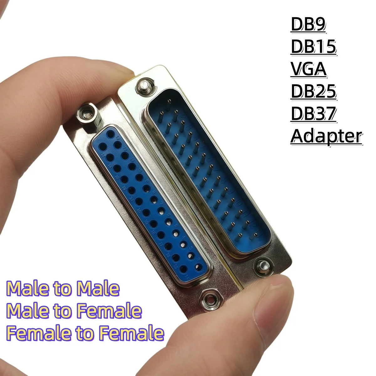 DB9/DB15/DB25/DB37 Mini Gender Changer Adapter RS232 Com D-Sub To Male Female VGA Plug Connector 9 15 25 37Pin