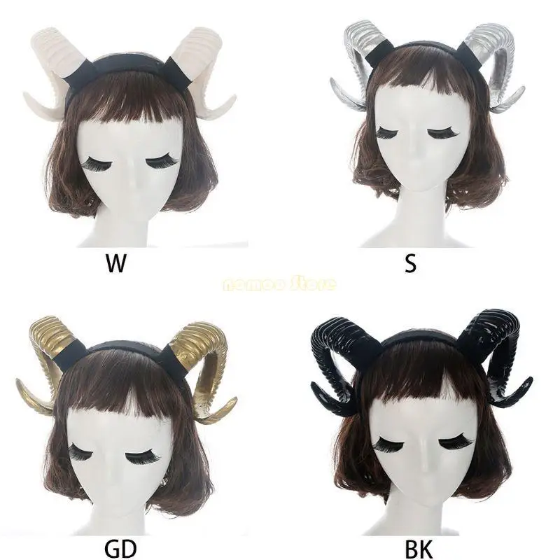 31BF Gothic Halloween Femmes Girls Bande moutons Horne Forest Animal Cosplay Costume H