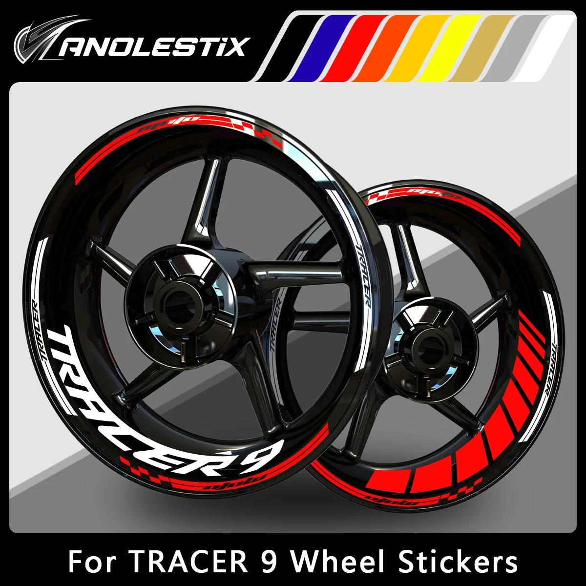 

AnoleStix Reflective Motorcycle Wheel Sticker Hub Decal Rim Stripe Tape For YAMAHA TRACER9 TRACER9GT